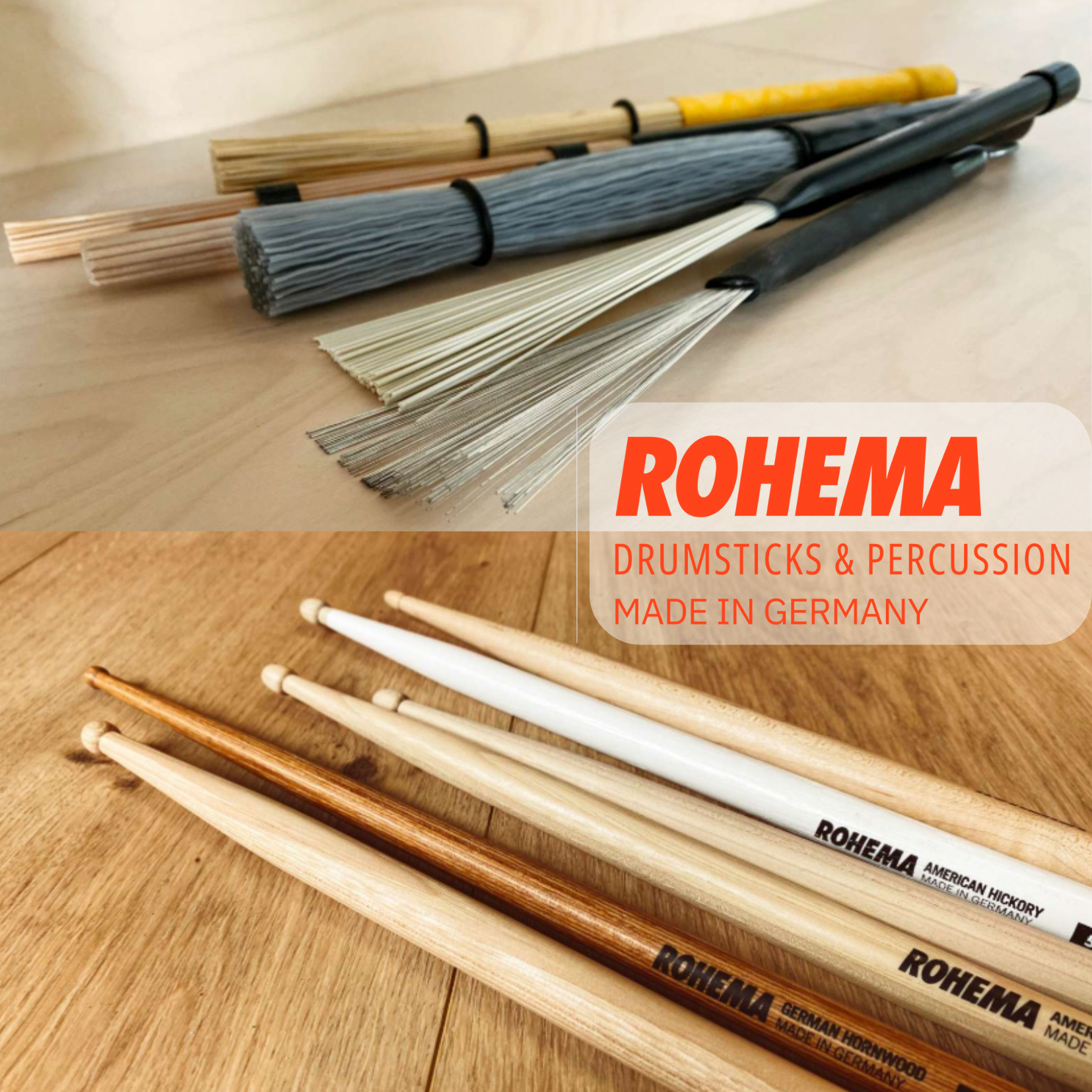 Rohema Drumsticks, Rods, Brushes and Mallets