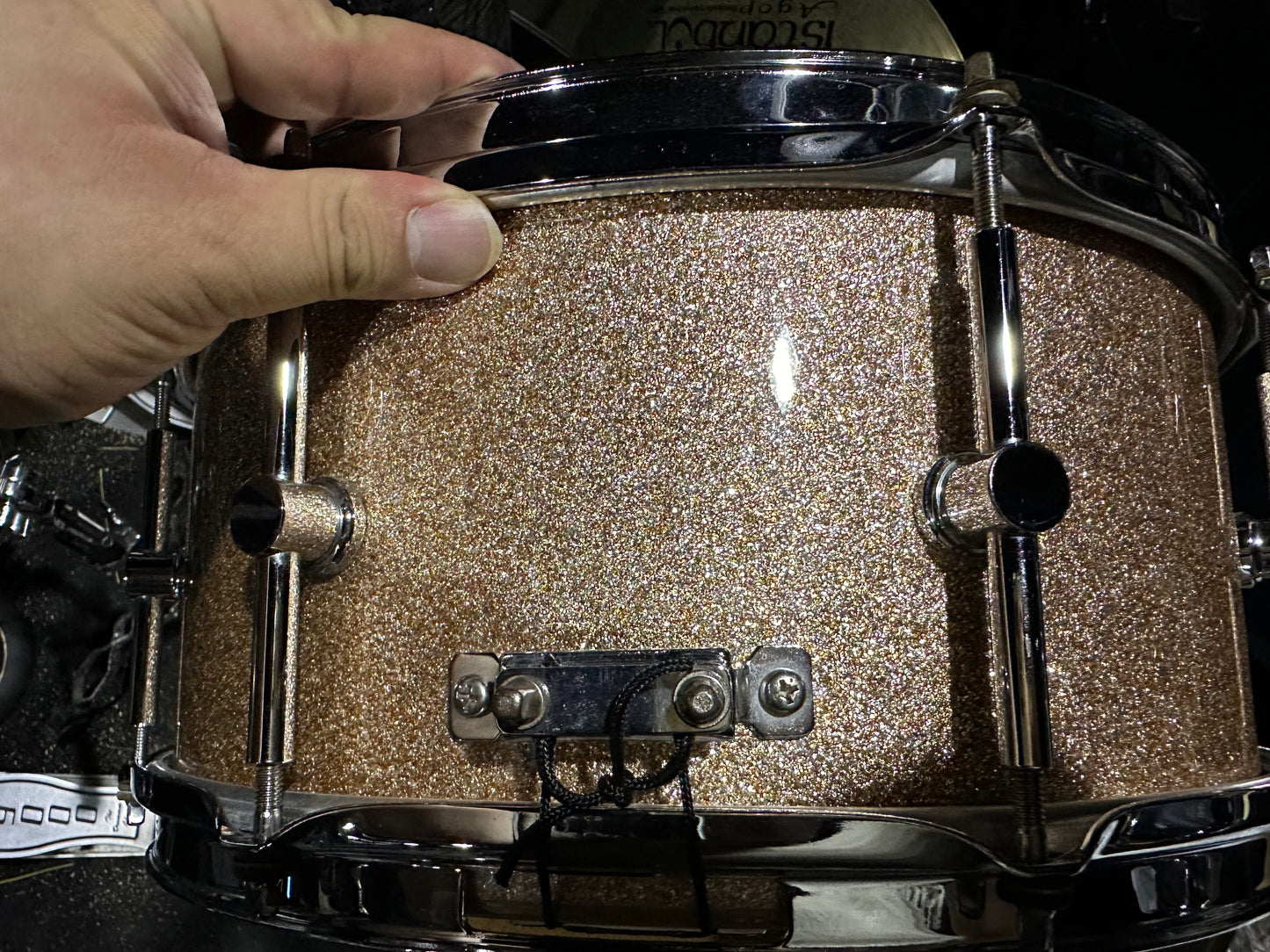 Canopus Maple MFP-1465 Snare Champagne Sparkle finish