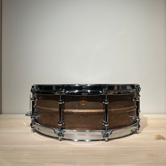 Ludwig LC661T 5x14inch Copperphonic Snare Drum, RAW Natural Patina Shell, Tube Lugs