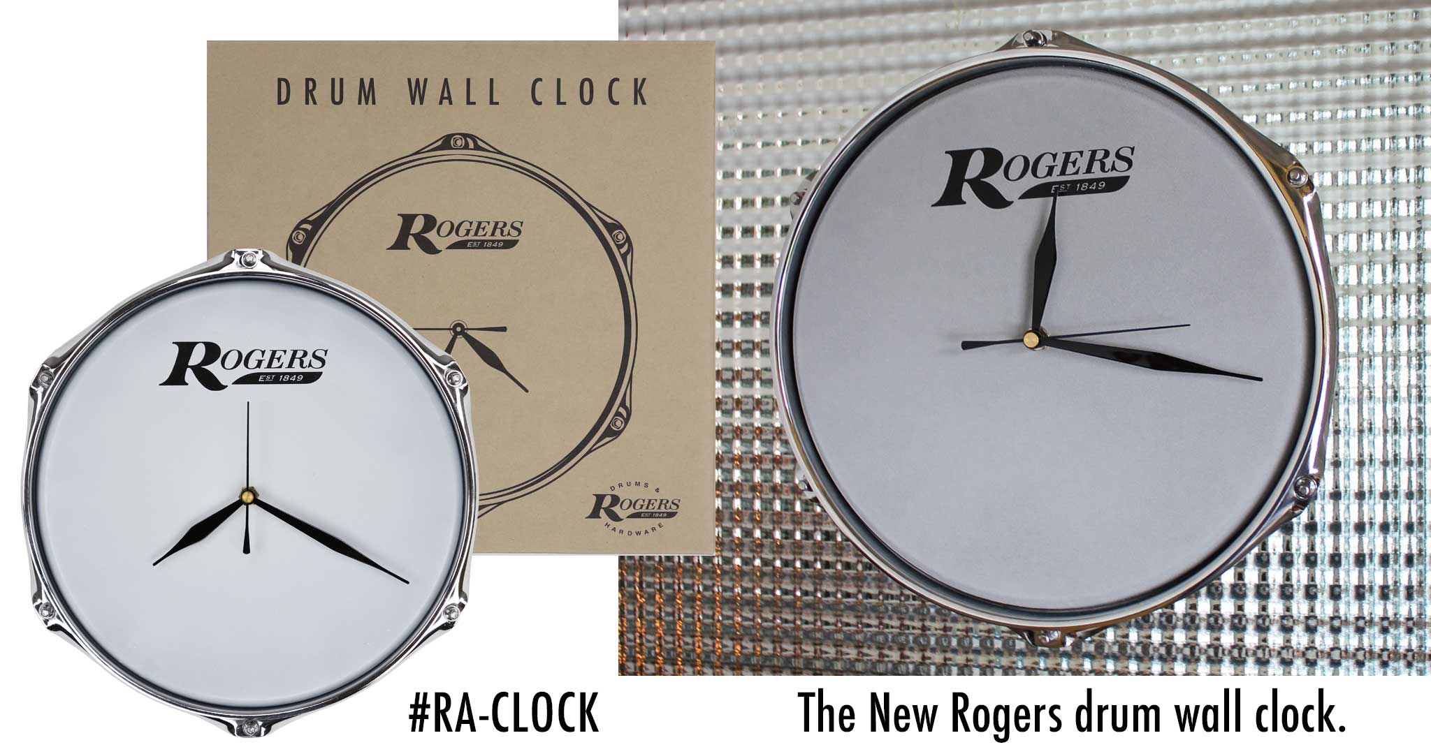 Rogers drum head wall clock - PA-RACLOCK-RG