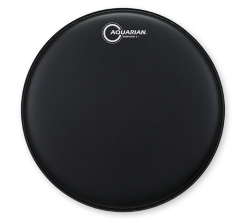 AQUARIAN DRUMHEADS RESPONSE 2 BLACK TEXTURE COATED