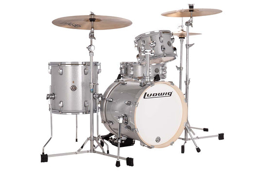 Ludwig LC2797 Breakbeats By Questlove 4-Piece Drum Kit w/ Bag, Silver Sparkle
